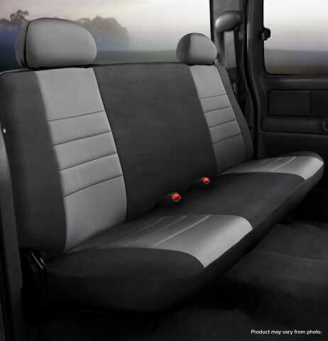 NP90 Series - Neoprene Custom Fit Rear Seat Cover- Black/Gray Center Panel