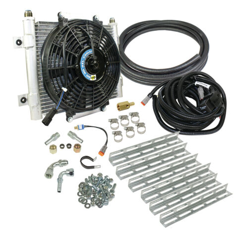 BD Xtrude Transmission Cooler with Fan - Complete Kit 1/2in Lines