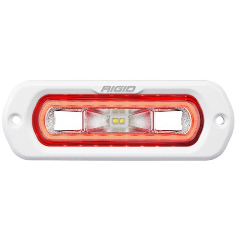 SR-L Series Marine Spreader Pod, 2 Wire Flush Mount, White W/Red Halo